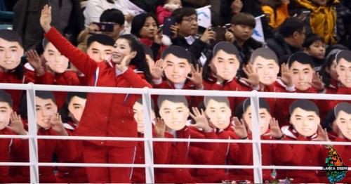 Winter Olympics: N Korean cheerleaders in 'Kim Il-sung mask' row