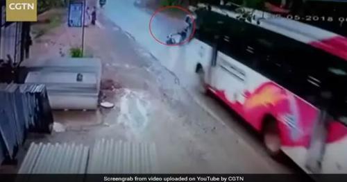 Caught on camera: A two-wheeler driver's miraculous escape in Karnataka's Vitla